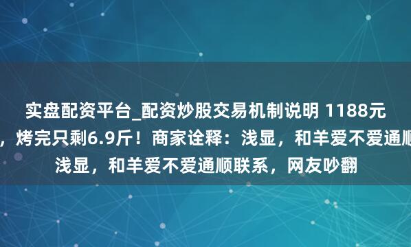实盘配资平台_配资炒股交易机制说明 1188元买一只36斤活羊，烤完只剩6.9斤！商家诠释：浅显，和羊爱不爱通顺联系，网友吵翻